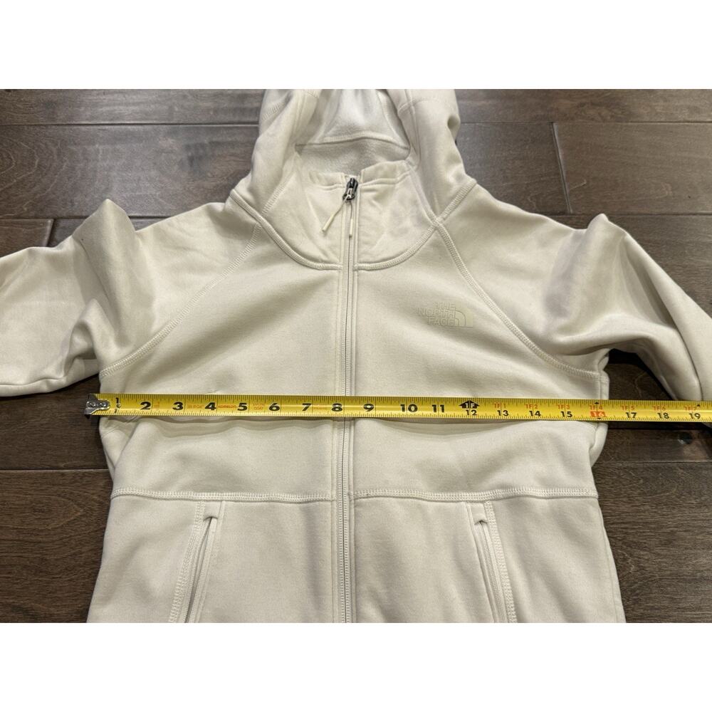 The North Face Womens Cream Ivory Full Zip Lightweight Hooded Fleece Jacket XS - Picture 9 of 9
